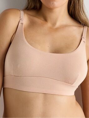NWT Quince Micromodal Nursing Bra (2-pack) in Deep Sand Sz M